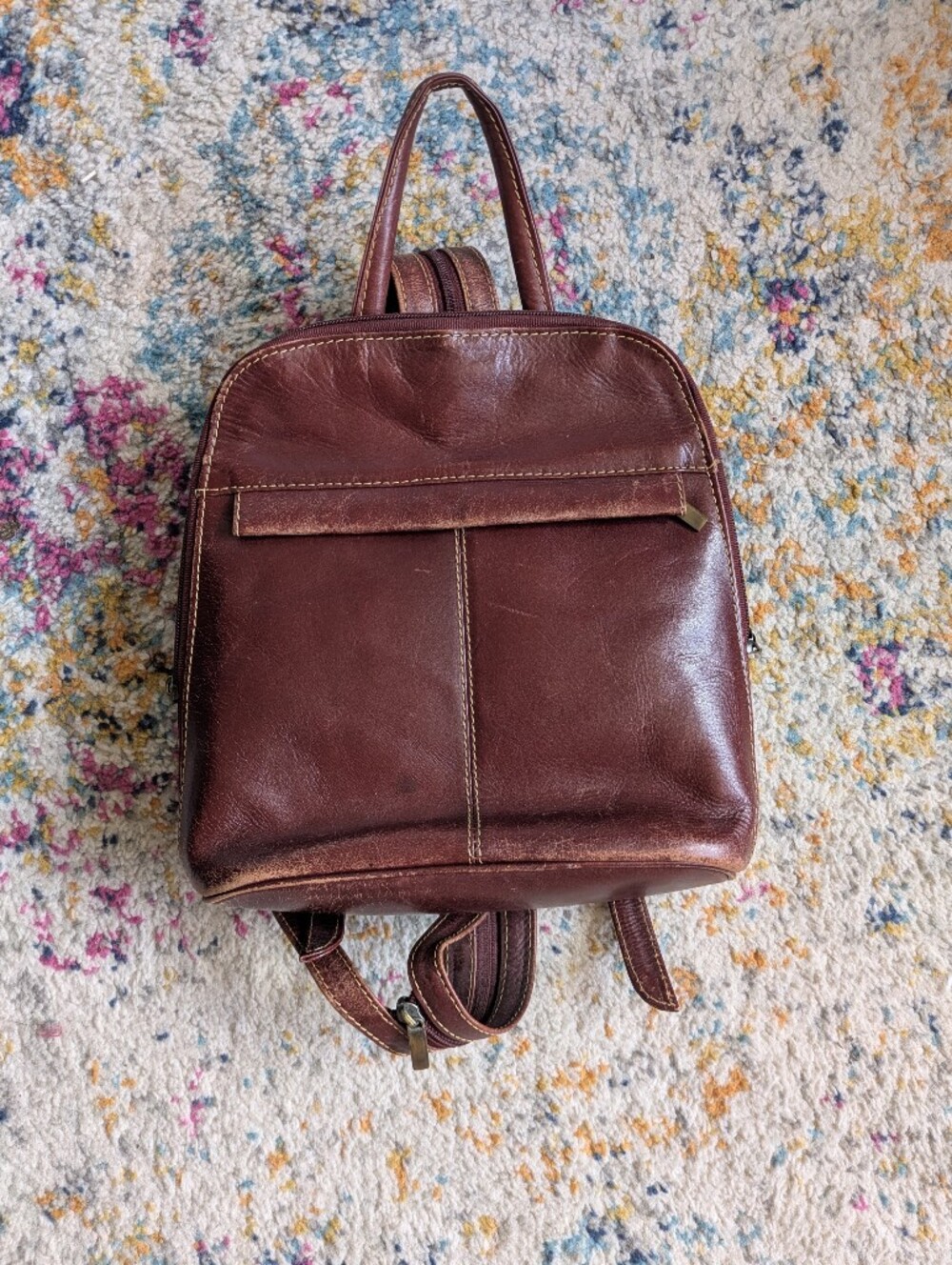 Vintage Genuine Leather Transit Backpack